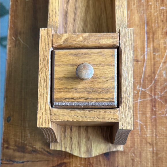 Wooden Wall-Mounted Shelf with Drawer - Picture 2 of 9